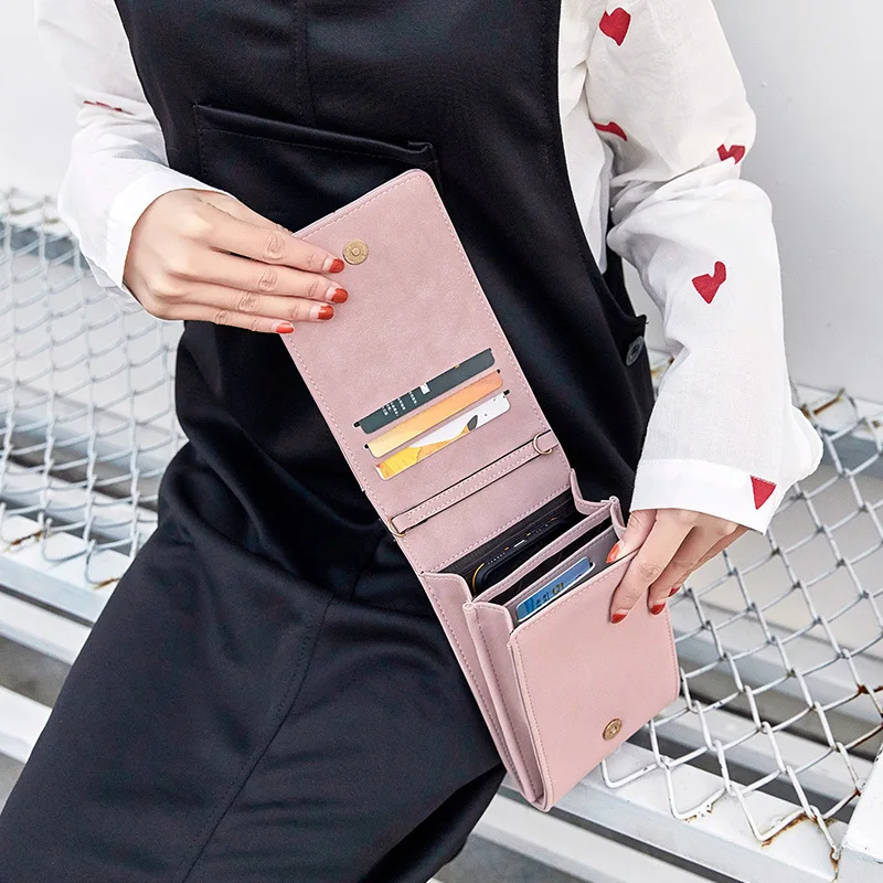 2019 النساء المحافظ و حقائب جلدية الفاصل البسيطة حقيبة جيب للهاتف الكتف أكياس Crossbody للنساء حقائب و المحافظ