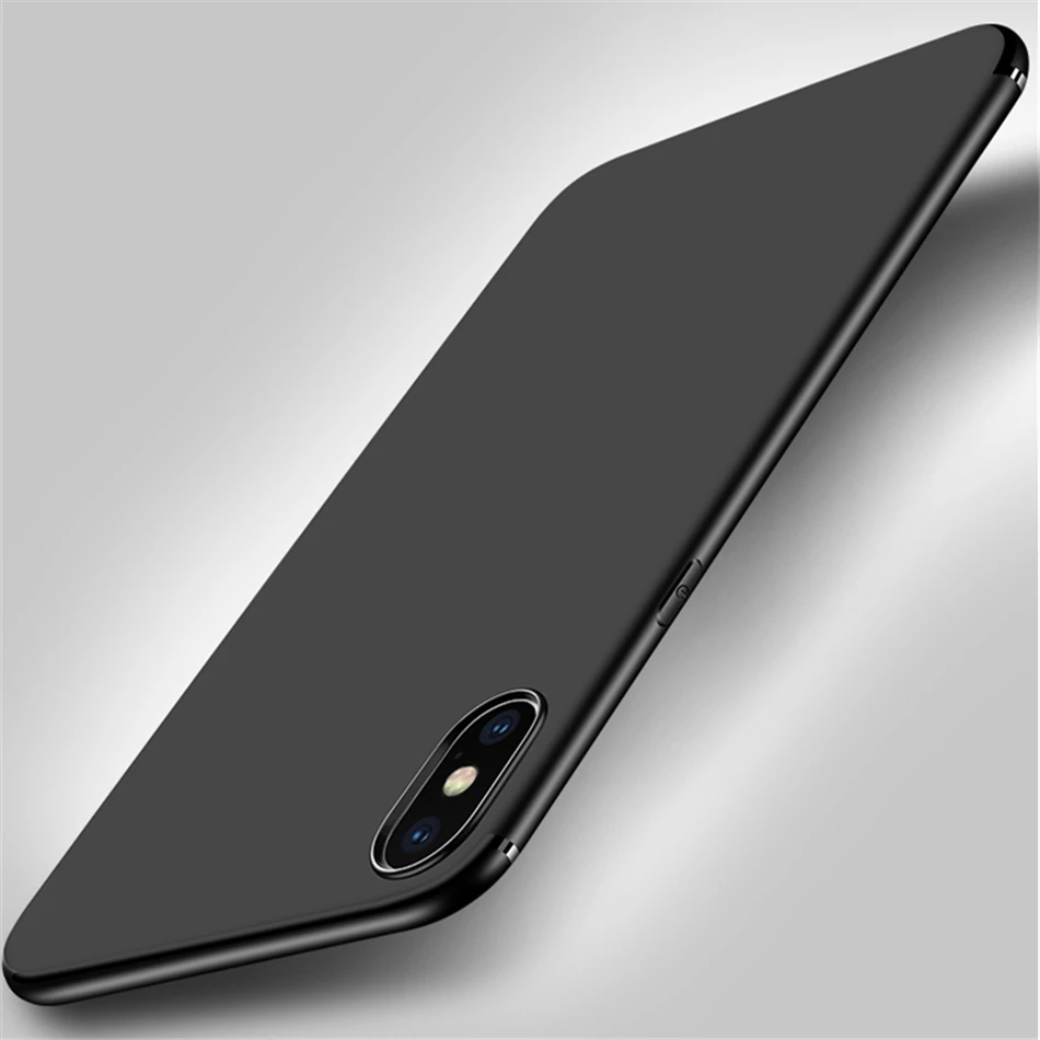 

Simple Soft Plain Black Matte Case for iPhone X XR Xs Max 8 7 6 6s Plus 5 5S SE Ultra Slim Silicone TPU Back Cover Capa Coque