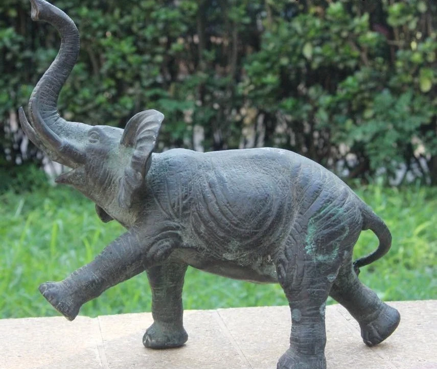 

11 Chinese Feng Shui Bronze Copper Lucky Propitious Elephant Figurine Art Statue