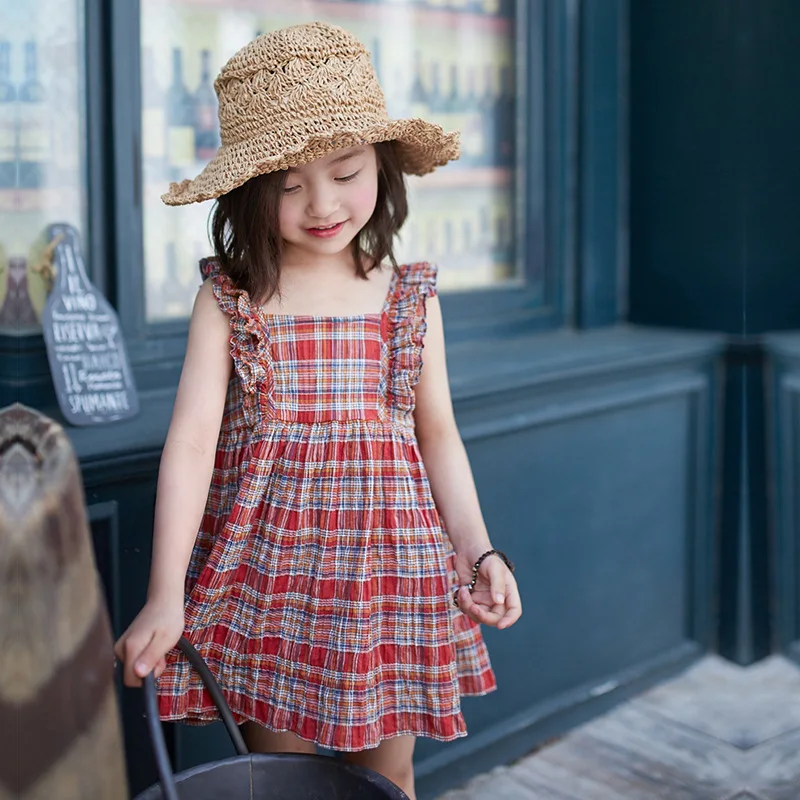 Платья для девочек; детская одежда; платье трапециевидной формы для девочек; клетчатое платье nova; детская одежда; брендовая одежда для девочек