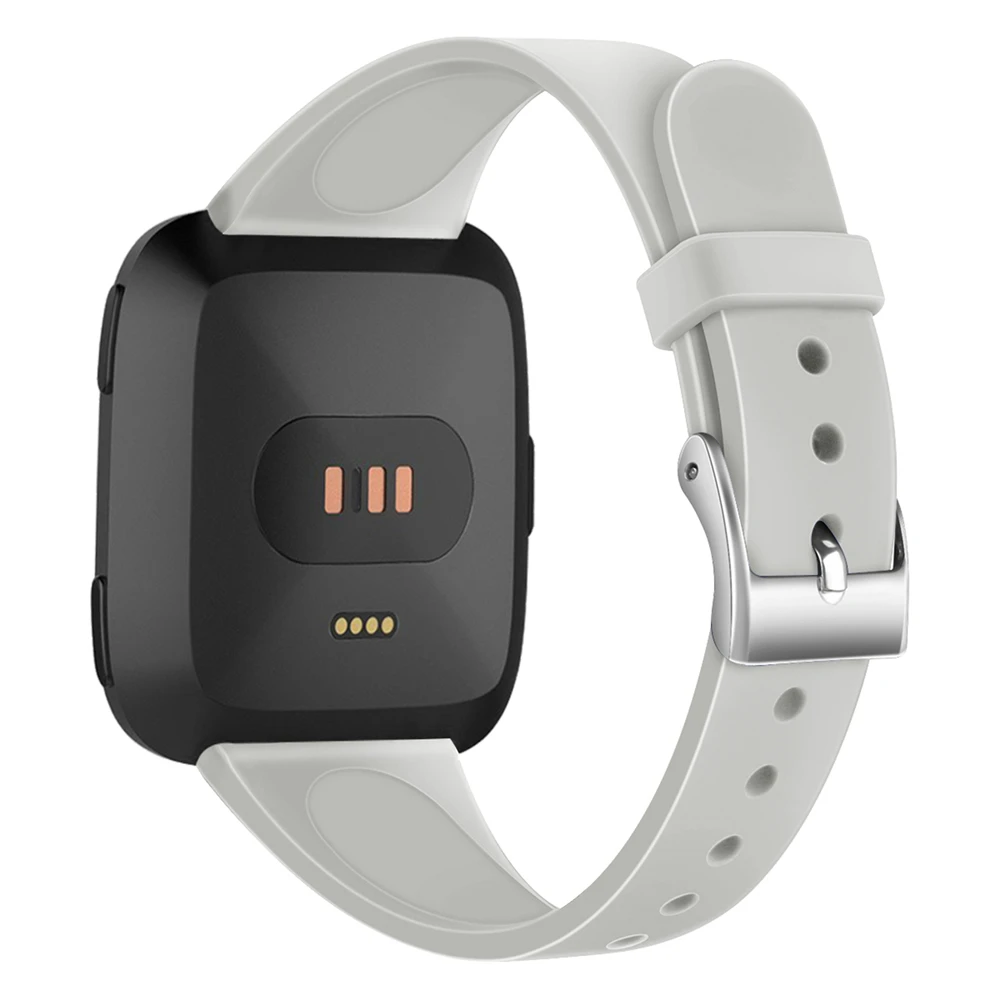 Dark Gray Сменный Браслет для умных часов ремешок для Fitbit Versa/Versa Lite ремешок для часов Ультратонкий силиконовый браслет унисекс - Цвет: Dark Gray