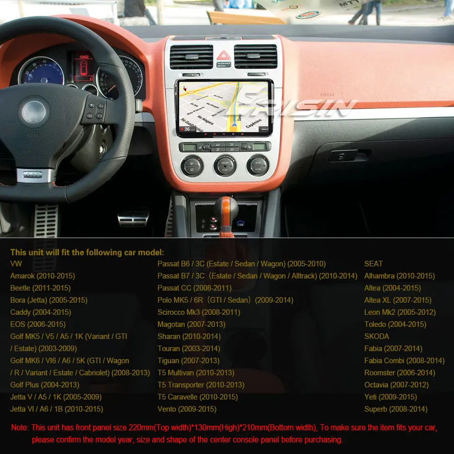 Erisin ES3518V " Android 9,0 автомобильный радиоприемник DAB+ 4G gps навигация для VW Passat Seat Skoda