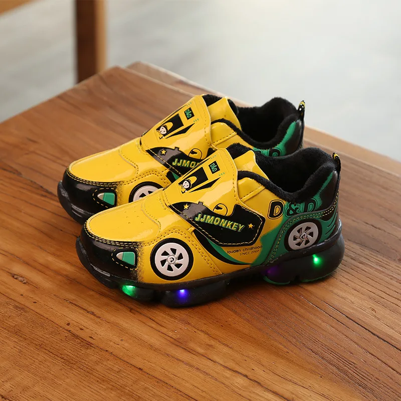

davidyue luminous sport sneakers kids shoes PU leather girls boys kids shoes led children glowing lighted baby kid shoe