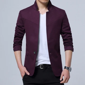 Liseaven Blazer Men Jackets Male Stand Collar Male Blazers Slim Fit Mens Blazer black Jacket Men Plus Size 5XL 3