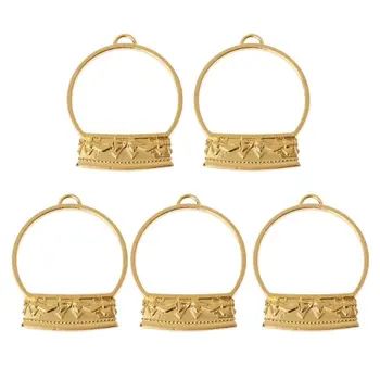

5Pcs Crystal Ball Resin Frame Bezels Setting Blank Pendant Resin Jewelry Making Tool