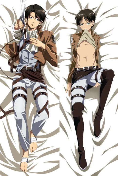 Японское аниме атака на Титанов Levi& Eren Jaeger обнимающие тела Декоративные Чехлы на подушку Shingeki no Kyojin