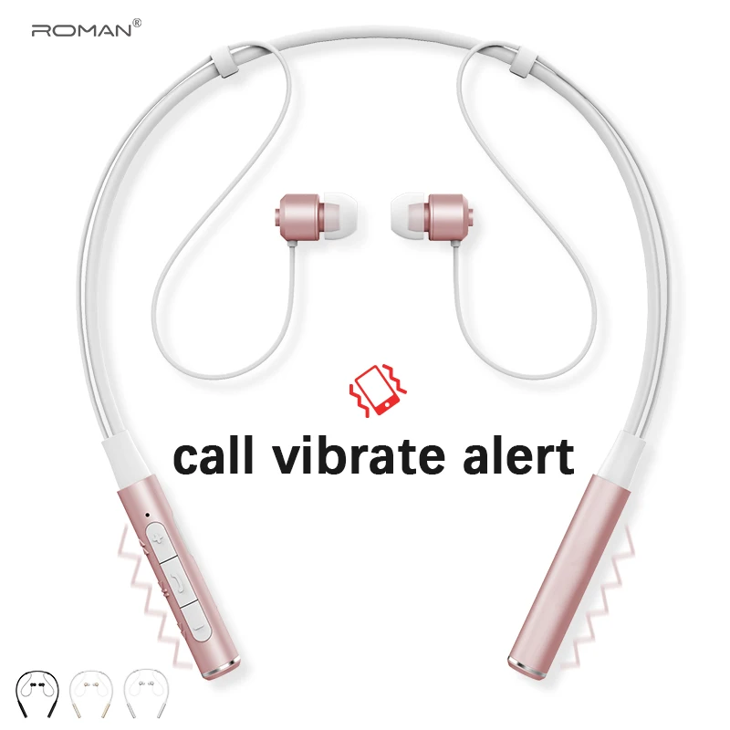 

Roman Z6000 Neckband Bluetooth pink rose gold Wireless earphones For Xiaomi iPhone earbuds auriculares fone de ouvido with MIC