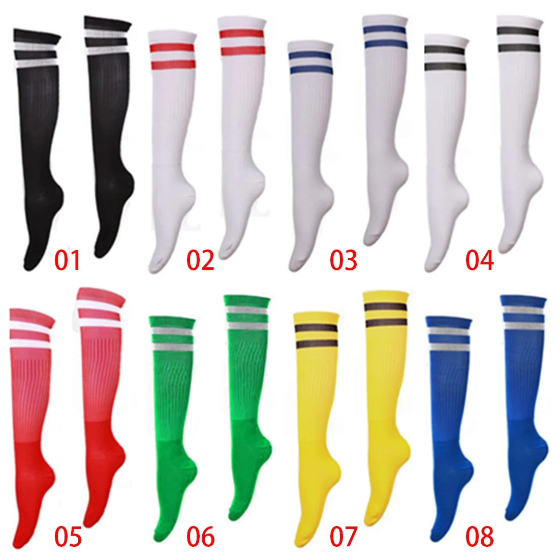 

JIMMYHANK Women Men Cotton Knee High Socks 3 Line Striped Sock Women Comfortable Collant 8 Colors for Unisex Socks