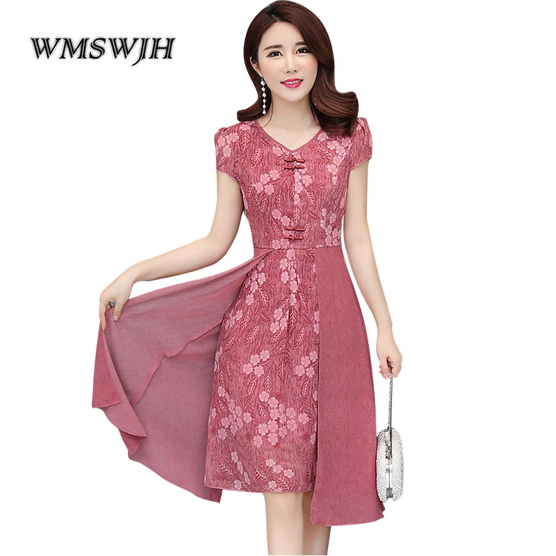 

M-4XL plus size Summer Women Dress 2019 Vintage New Elegant V-Neck Print Chiffon Dress Casual Lady Party Dress Vestidos Mujer