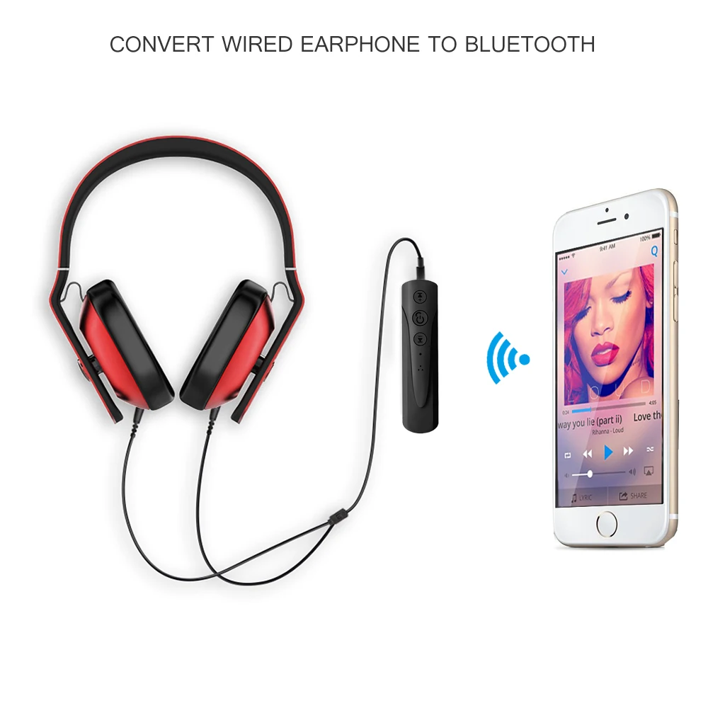 FORNORM Портативный аудио приемник Беспроводной Bluetooth 4 1 Hands Free с зажимом Музыка