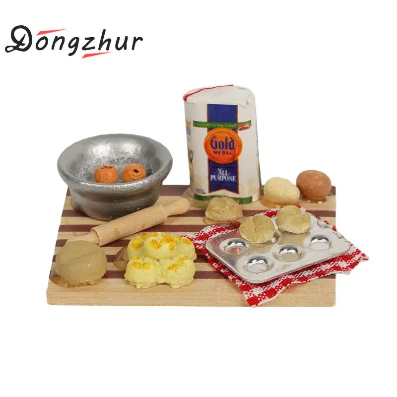 

Dongzhur Mini Rich Face Point Making Table Cutting Board Flour Miniature Dollhouse 1:12 Doll House Kitchen Dollhouse Fast Food
