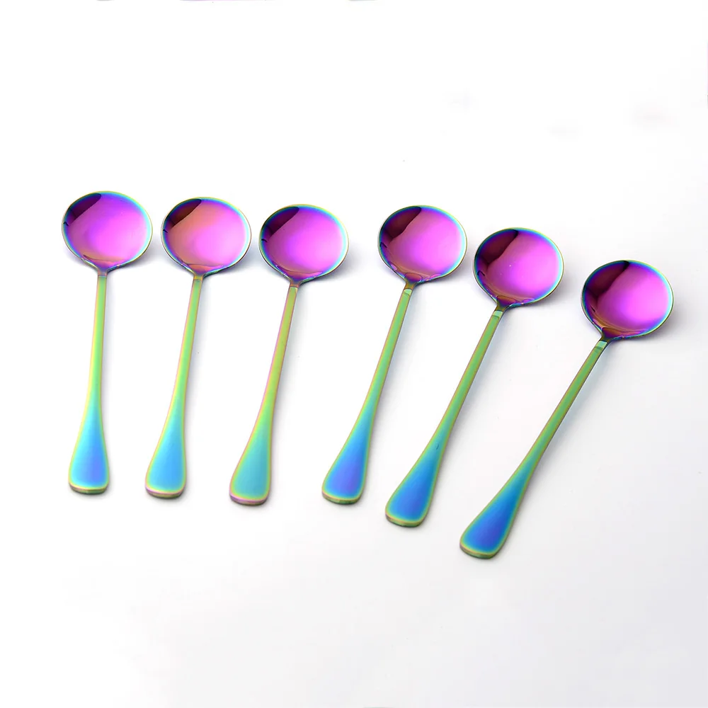 1 Pc Creative Spoons Fun Gold plated Color Stainless Steel Cute Mixing