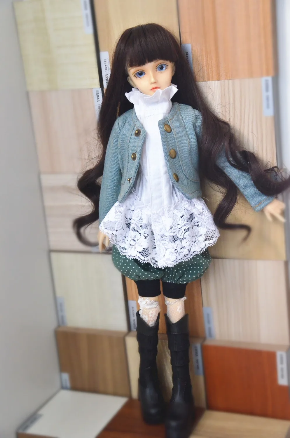 Винтажные BJD кукольные джинсы костюм(4 шт.) для 1/4 MSD, 1/3 SD10, SD13 BJD кукольная одежда CWB22