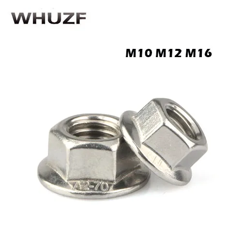 

Flange nuts Metric thread M3 M4 M5 M6 M8 M10 M12 M14 M16 304 Stainless Steel Hex flange Nuts