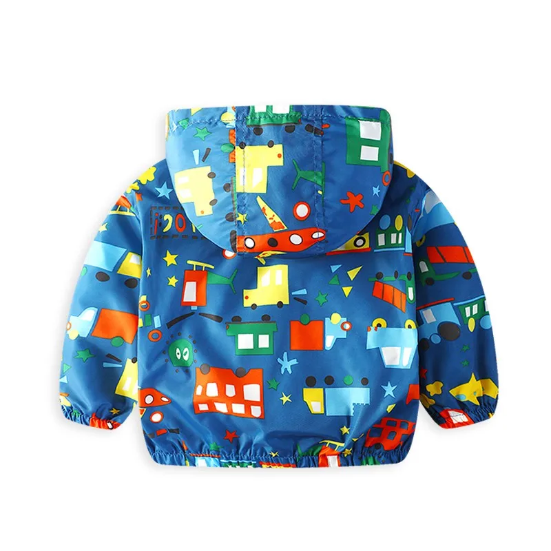 COOTELILI 80-130cm Fashion Car Printing Boys Windbreaker Children Clothes Hooded Spring Jacket For Boys Children Clothes  (11)