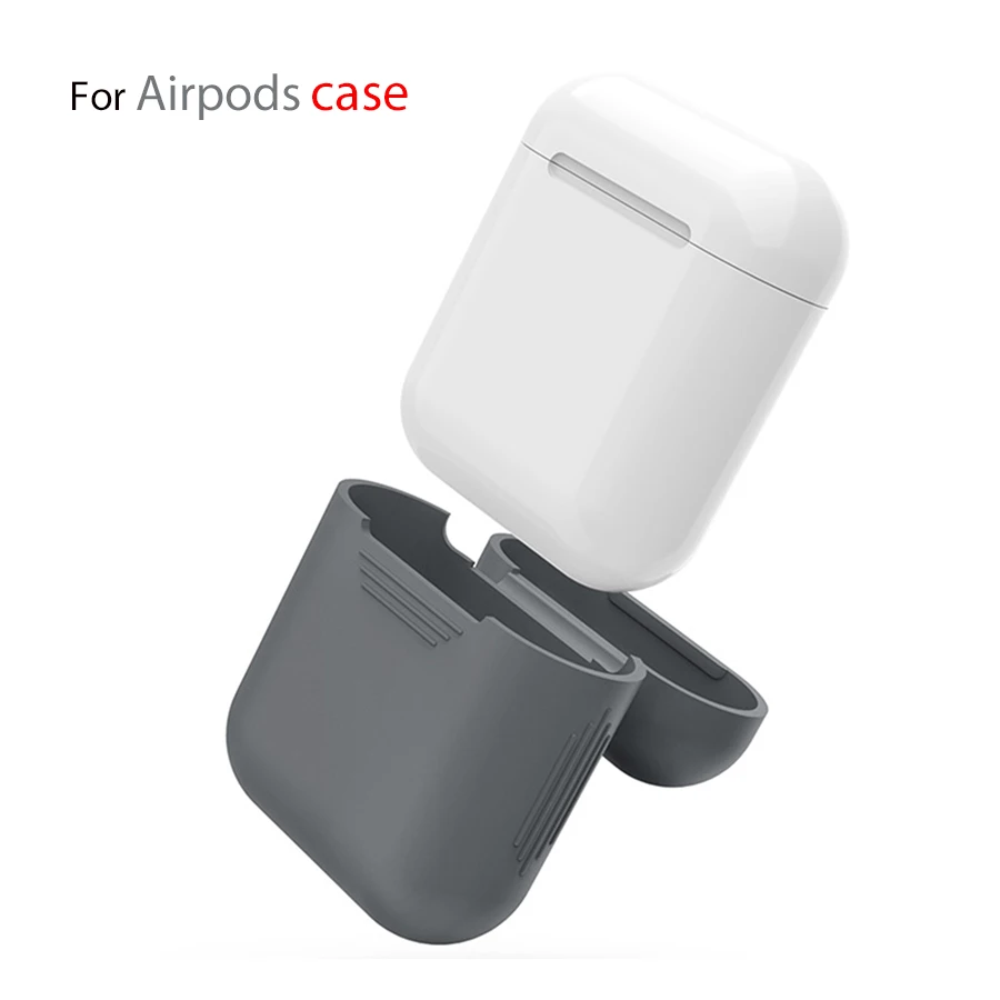

For Apple Airpods Air Pods Silicone Gray Case Protective Cover Pouch Anti Lost Protector Elegant Sleeve Fundas Accessories