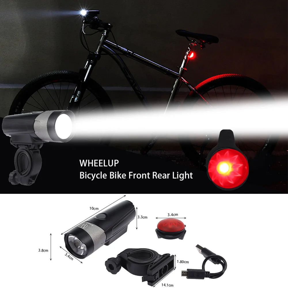 Buy WHEELUP Bicycle Front Rear Light USB Charging