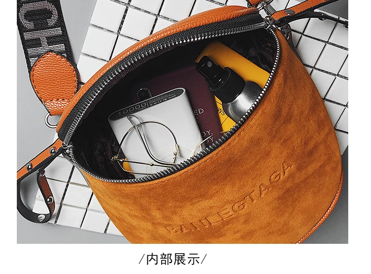 ZYJ Women Suede Leather Shoulder Handbags Waist Bags Chest Pack Girls Leisure Messenger Crossbody Casual Sling Bag Handbag (35)