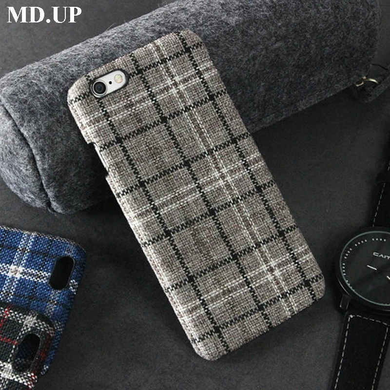 

British style Phone Cases For iPhone X 8 7 6 6S Plus XR XS MAX Case Hard PC Cloth Plaid Back Cover For iPhone X Shell Coque