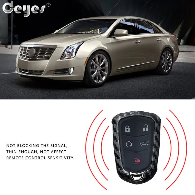Car carbon fiber key cover for CADILLAC  (4)