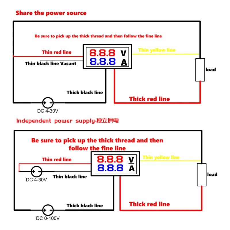 DC 0-100V 10A двойной светодиодный цифровой вольтметр Амперметр Напряжение AMP мощность автомобильный монитор