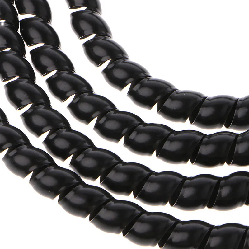1m 10mm//14mm Spiral Wire Organizer Wrap Tube Flame retardant Cable Casing SleeON
