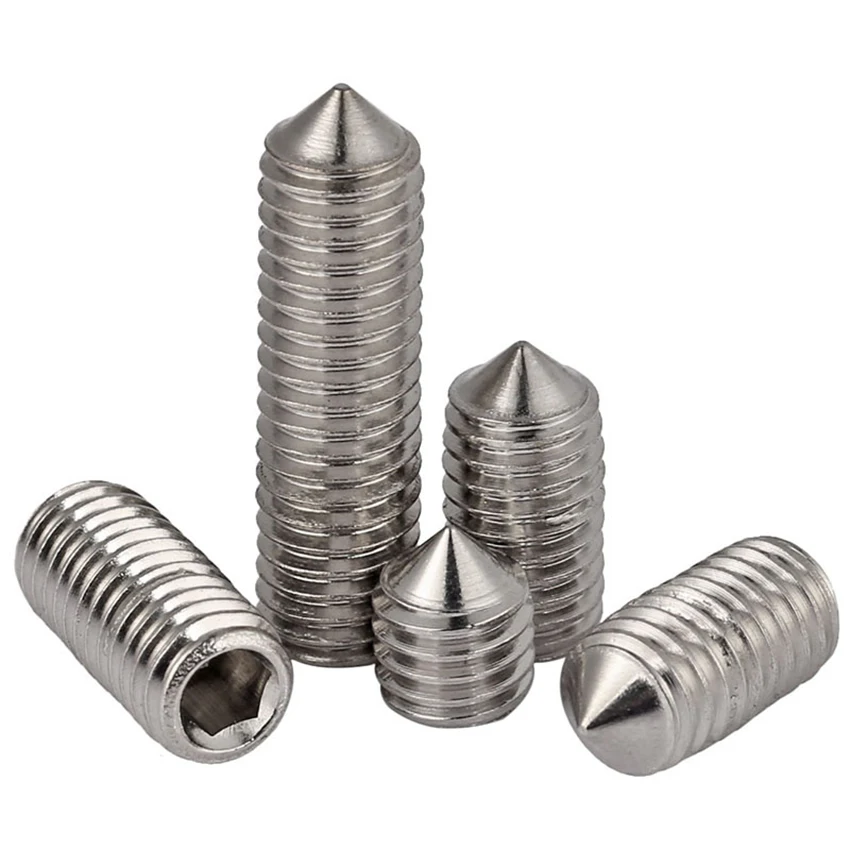 BOLTS HEX SOCKET M10 STAINLESS STEEL A2 CONE POINT GRUB SCREWS 