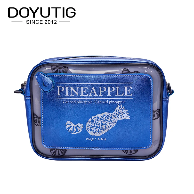 

DOYUTIG Fresh Style Pu Leather Crossbody Bags For Young Girl Printing Food Pattern Hip Hop New Design Square Little Flaps F605