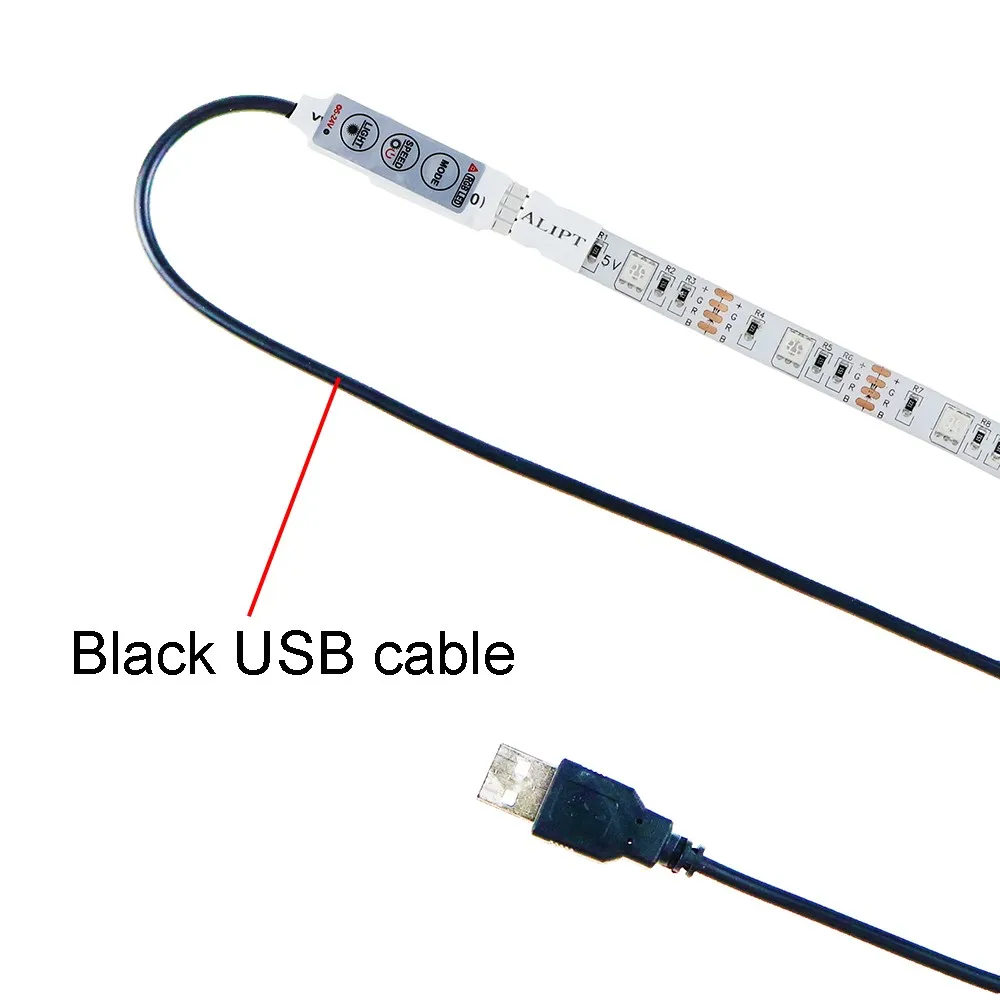 USB Светодиодная лента 5 в 60 светодиодов/м RGB 7 цветов светильник SMD 3528 SMD чип 50-200 см лента для ТВ велосипед задний светильник ing L