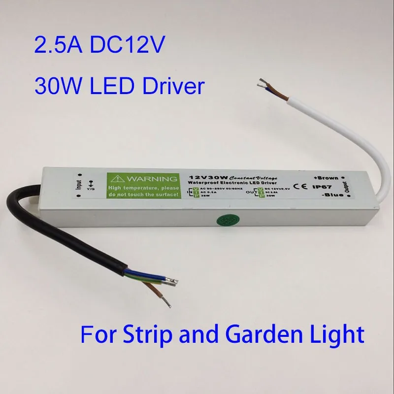 US $111.00 Free Shipping DC 12V 24V 30W Electronic LED Driver IP67 Waterproof Outdoor Lighting Equipment Dedicated Power Supply Transform