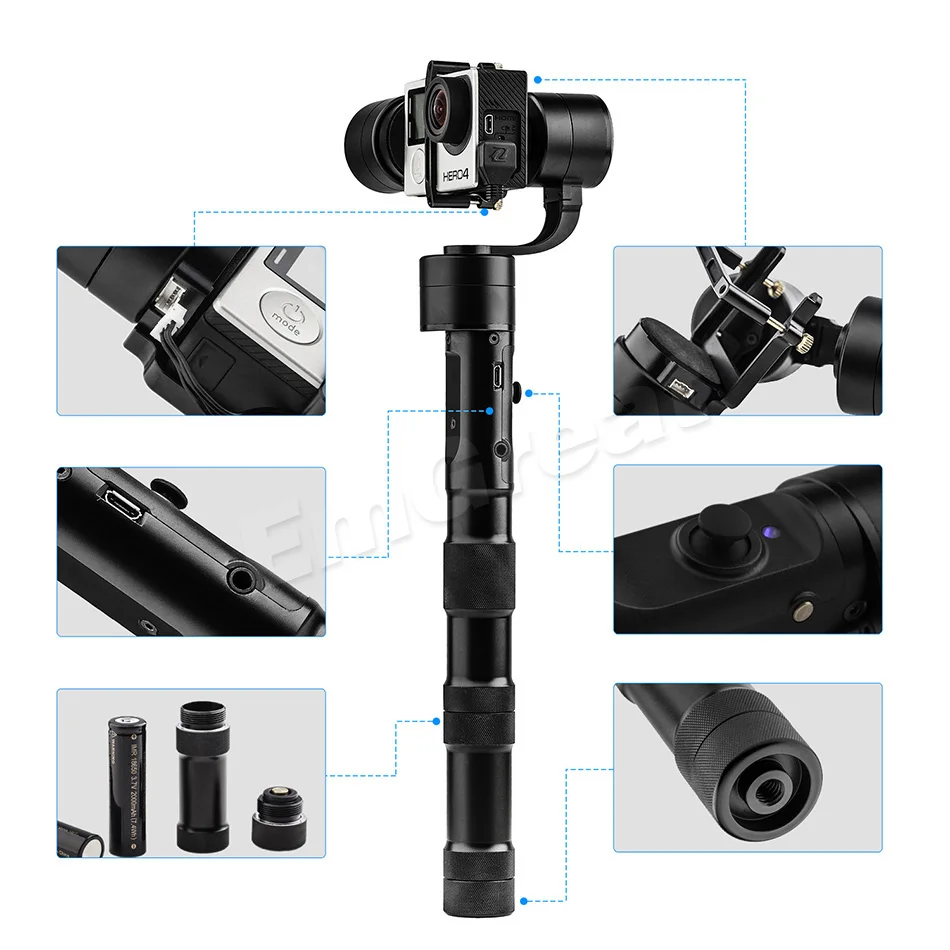 

Zhiyun Z1 Evolution 3-Axis Handheld Stabilizer Gimbal for GoPro Hero 4 Gopro Hero 5 XiaoYi / Extra Monitor Camera Mounting Kit