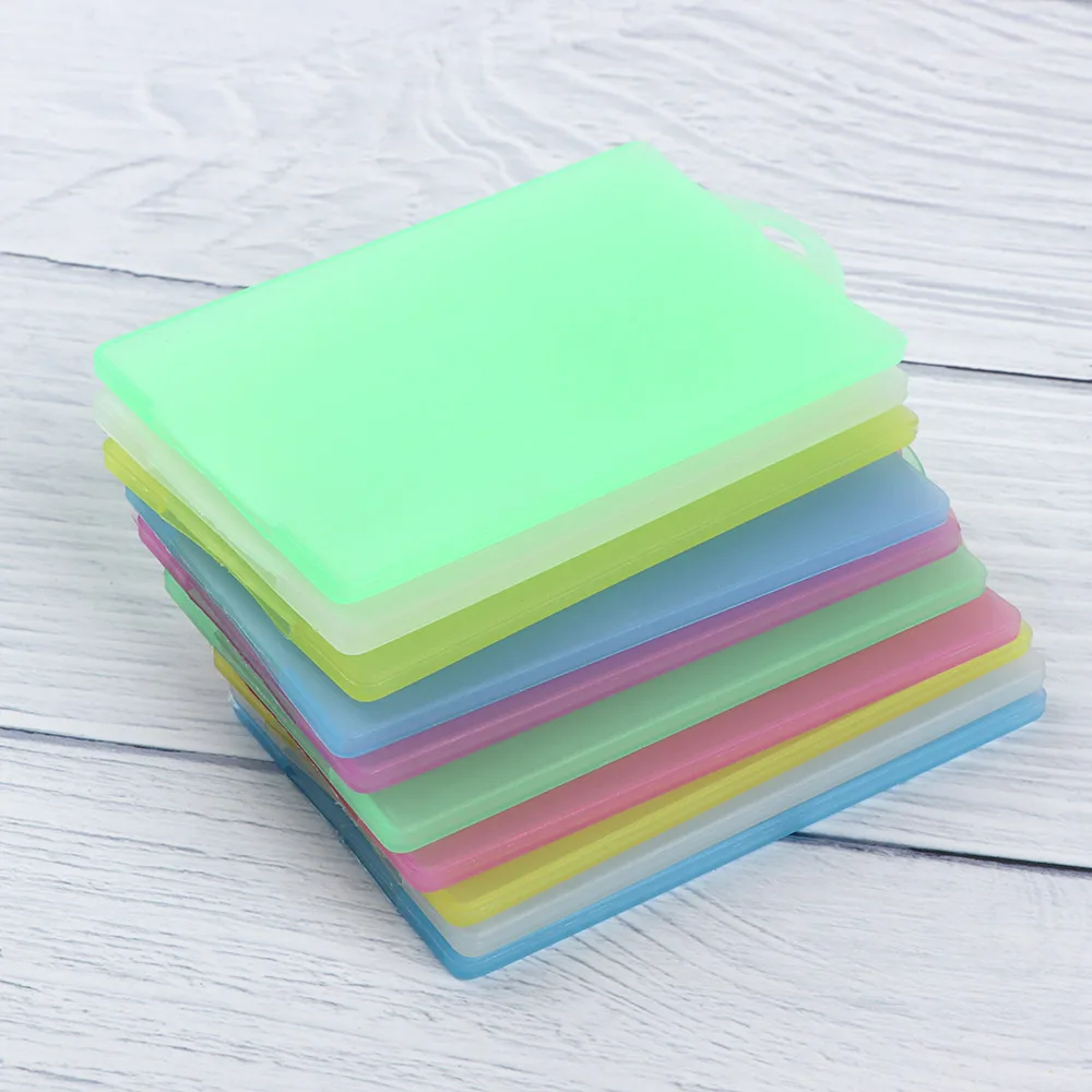 

5 Piece/Set Small fresh Candy Color Hard Transparent Card Holder Anti-loss Bells Key Holder IC ID Bus Cards Protective Cover