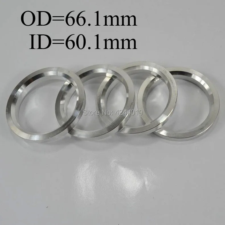

4Pcs Wheel Hub Centric Rings Center Bore Adapters Spigot Spacer Gasket Set 60.1mm ID to 66.1mm OD Aluminium Silver