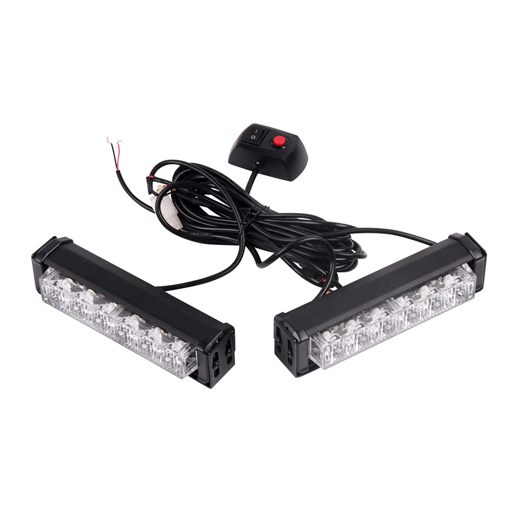 

Free Shipping 2x6LED Car Police Flash Strobe Light Modes Auto Warning Light 12W High Power Caution Lamp