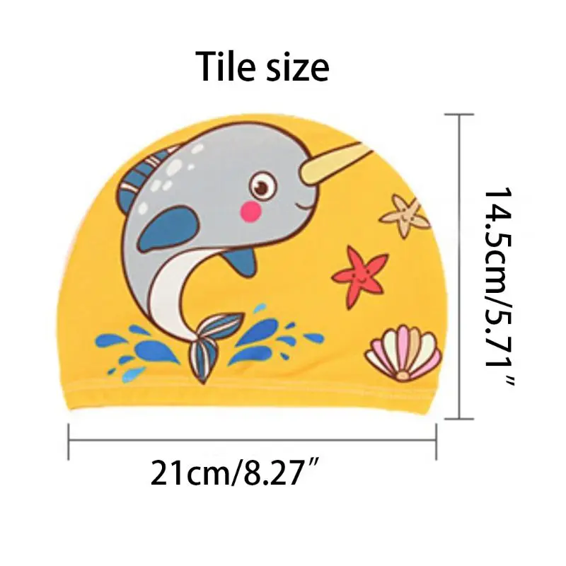 Детские бассейны Кепки милые; с мультяшным принтом; принт с животными; Водонепроницаемый защиты ушей мягкий полиэстер легкий унисекс Кепки