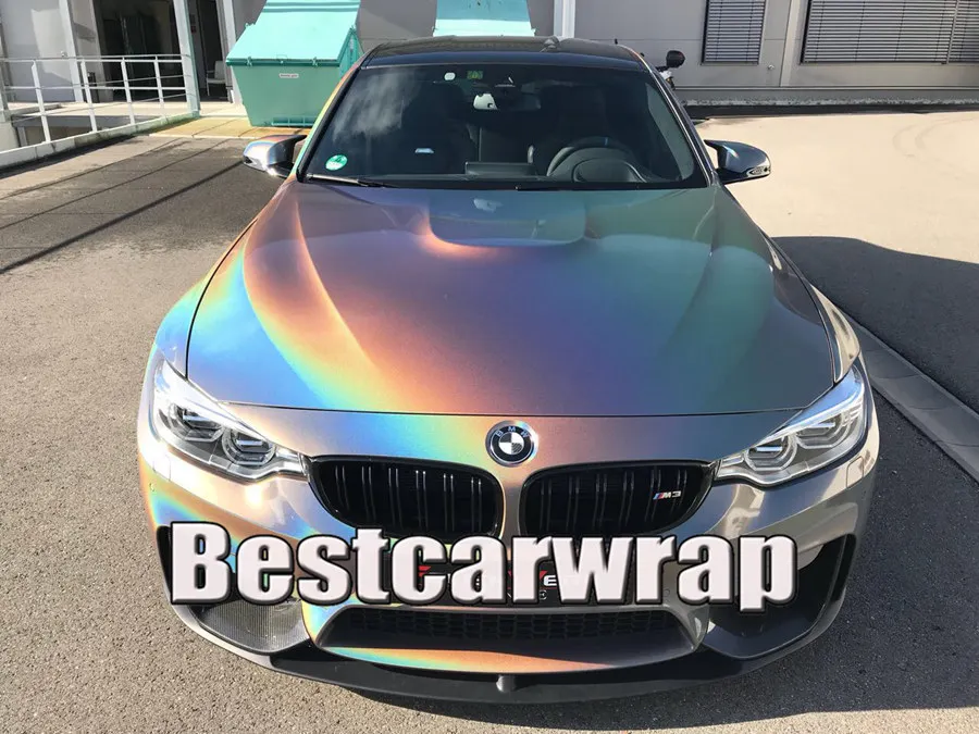 SILVER psychedelic gloss metallic car wrapping film with air bubble free (2)