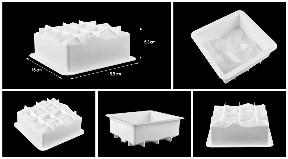 1 шт. DIY неравномерность в виде геометрических фигур большая силиконовая форма для выпечки в форме цветка 3D Пан силиконовые формы квадратной формы для выпечки тортов украшения инструменты