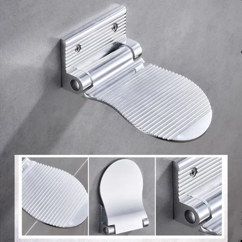 LIUYUE табурет для ног из алюминиевого сплава черный/серебристый настенный 1 шт табурет для ног для ванной комнаты подставка для ног оборудование