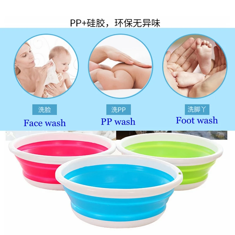 Folding Baby Washbasin S M L Plastic Newborn Infant Washing Tub for Baby Face Foot Hanging Hand Wash Basin for Children Bathtub