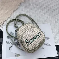 Письмо вышивка соломенный рюкзак женский модный Повседневный отдых стиль женский рюкзак 2019 новая Простая Дорожная сумка для девочки