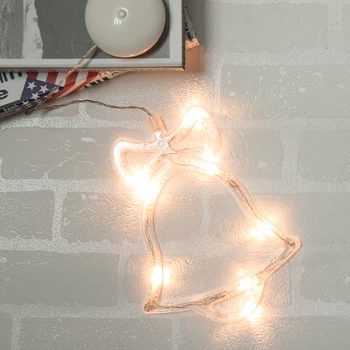 

8LED Lamp Christmas Bell Decoration With Sucker Festive Lamp For Glass Window Indoor