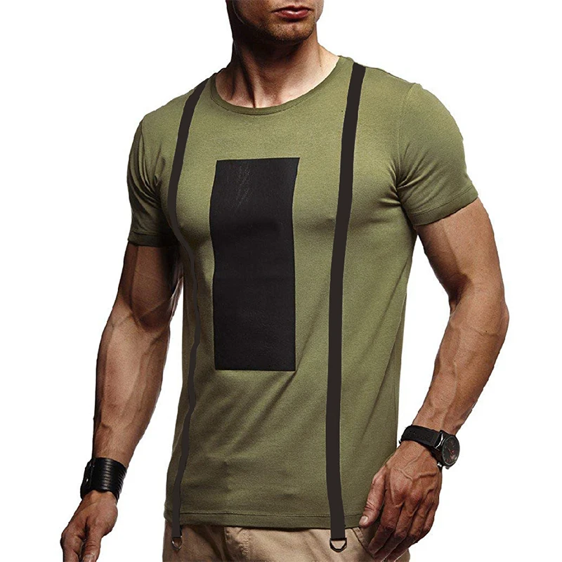 2019 новые летние модные в стиле пэчворк, зауженные футболка с коротким рукавом Для мужчин тренд Повседневное Для мужчин s футболка с круглым