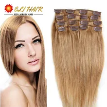 Brazilian Virgin Remy Clips In Human Hair Extensions Honey Blonde Fast Shipping 7A Grade 100%7pcs/set Full Head Black 1B