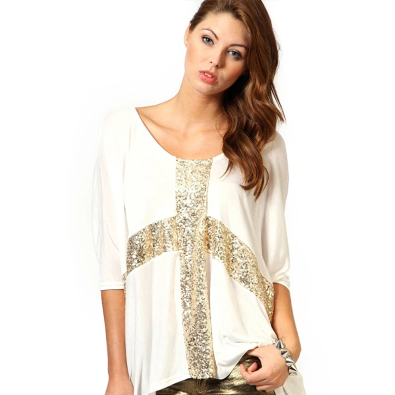 Women's plus size gold tops Clearance