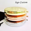 Double-sided folding metal cosmetic Pocket Mirror Compact Vanity Cosmetic Simple circular beauty logo custom gift small mirror ► Photo 3/6