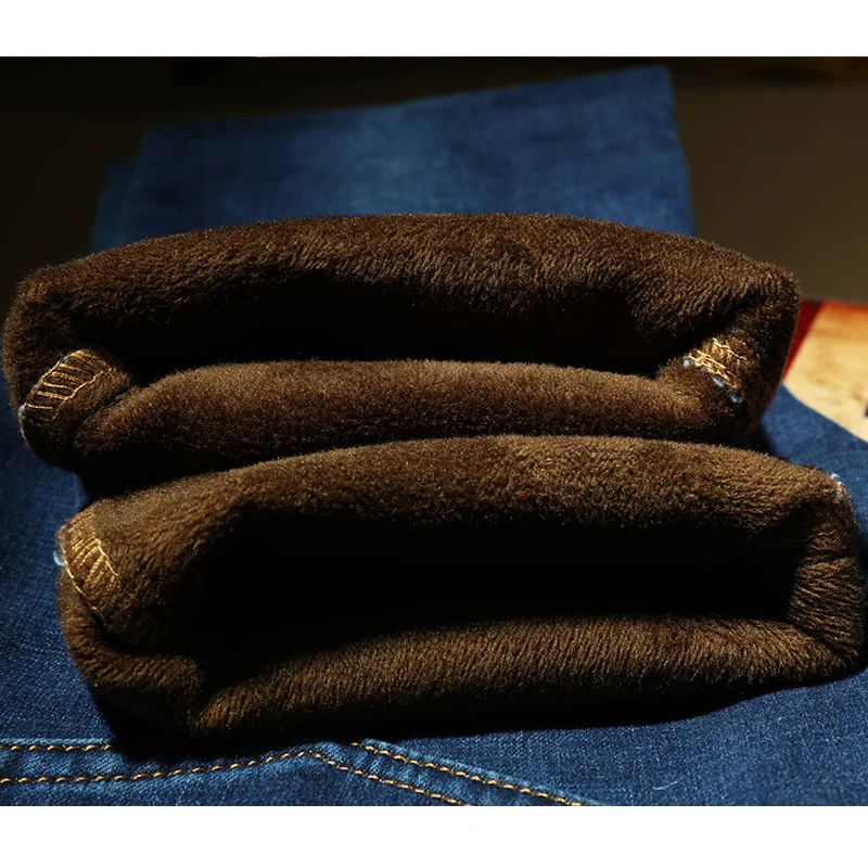 Men Warm Jeans 2018 New High Quality Fashion Autumn Winter Jeans Thicken Fleece Men Jeans Long Trouser Plus Size 38 40 42