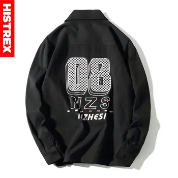 

HISTREX Hip Hop Print Plaid 08 Shirt Men Streetwear Mens Checkered Shirts Autumn Casual 100% Cotton Shirt Long Sleeve H12CPG#