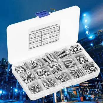 

280Pcs Pan Head Screws Stainless Steel Hex Socket Screws Cap Head Bolts Hex Screws Set Assortment Kit tornillos