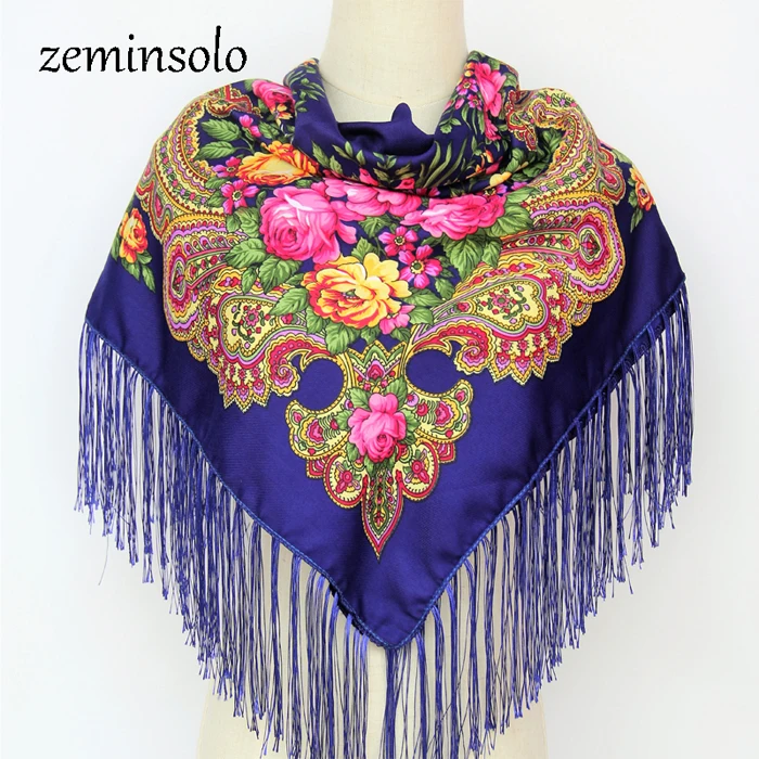 Модный Российский бренд, большой размер, квадратный шарф, женский, хиджаб, хлопковый длинный шарф с кисточками и принтом, весенне-зимние шарфы, шали, палантины