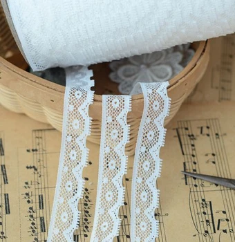 

10 Meters/lot 1.5cm Width Free shipping High Quality Off White Lace Ribbon Embroidery DIY Net Lace Fabric No Elastic